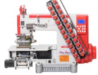 SSTC118-12064CE-PQHSU  Elastiqueira 12 agulhas para Lastex, cilindrica, com motor de passo , sistema elipse