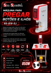 Máquina Pregar Botão 850W Direct Drive SS-818-ZJ