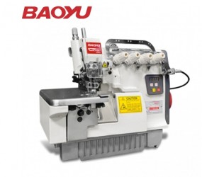 Máquina de Costura Overloque Ponto Cadeia com Embutidor Manual  e Motor Direct Drive - Baoyu  GT-700D-4/BK